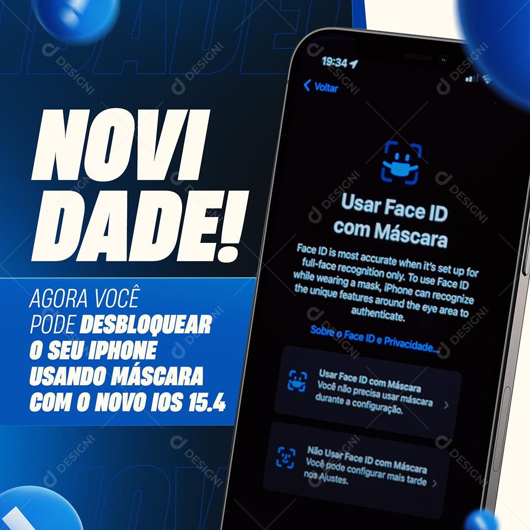 Assistência Técnica Novidade Desbloquear Iphone Usando Máscara PSD Editável
