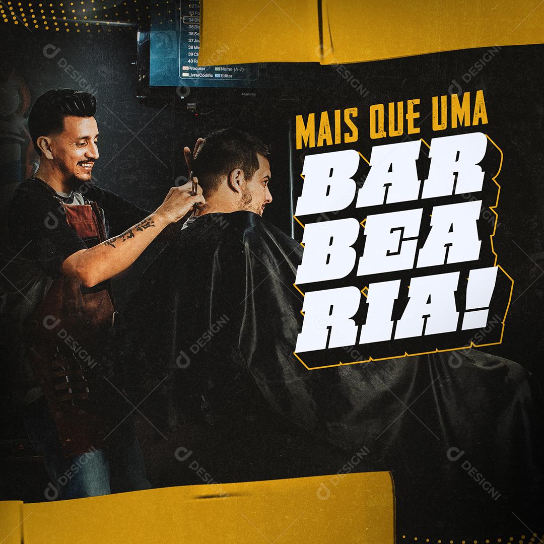 Social Media Mais Que Uma Barbearia PSD Editável