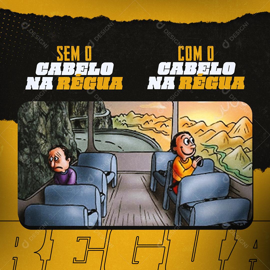 Barbearia Sem O Cabelo Na Régua Social Media PSD Editável