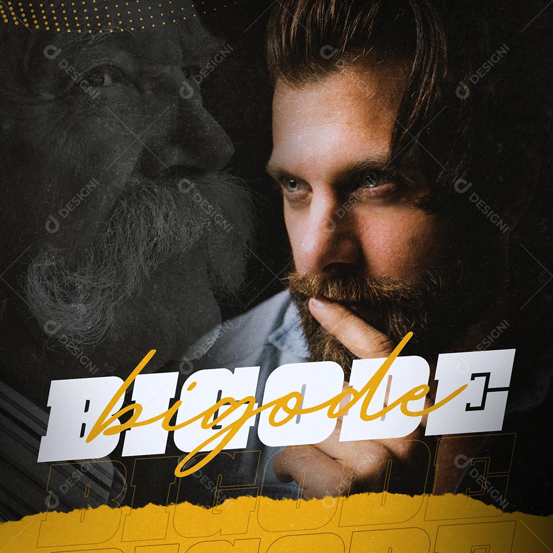 Barbearia Bigode Social Media PSD Editável