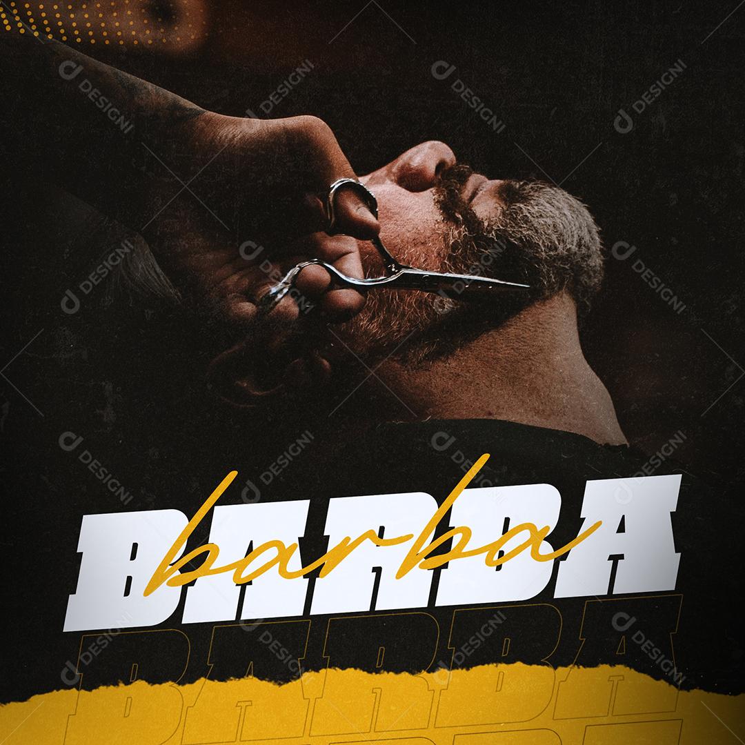 Barbearia Barba Social Media PSD Editável