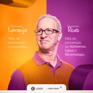 Fevereiro Laranja e Fevereiro Roxo Mês da Prevenção Social Media PSD Editável