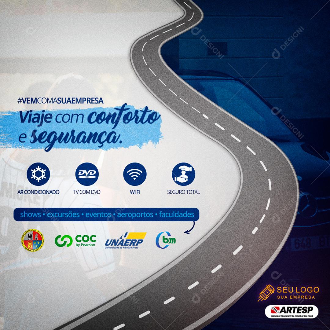 Social Media Viagem Excursão Conforto PSD Editável