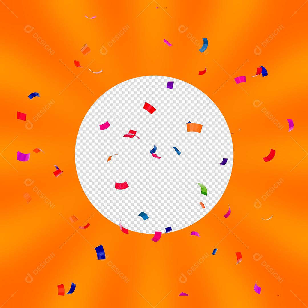 Confetes De Carnaval Elemento 3D Para Composição PSD Premium