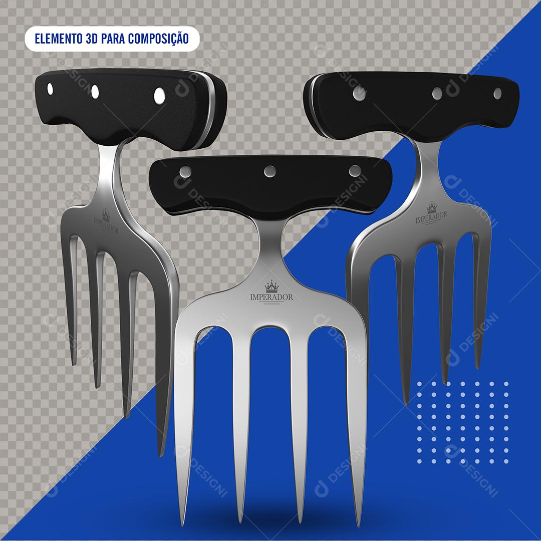 Garfos De Churrasco Elemento 3D Para Composição PSD Premium