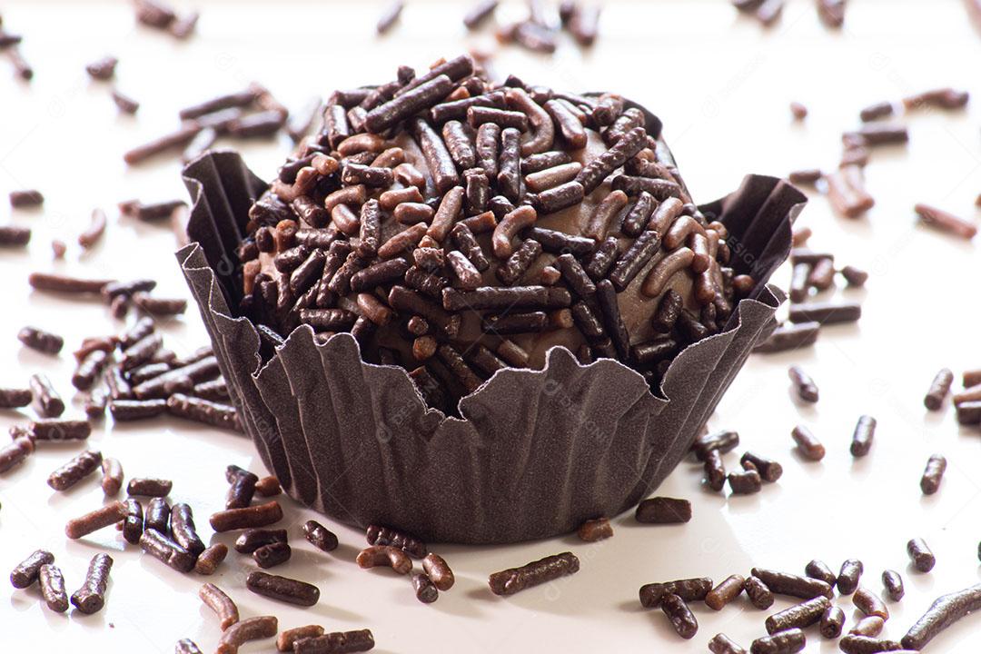 Brigadeiro Doce Tradicional Brasileiro Vista de Perto Imagem JPG