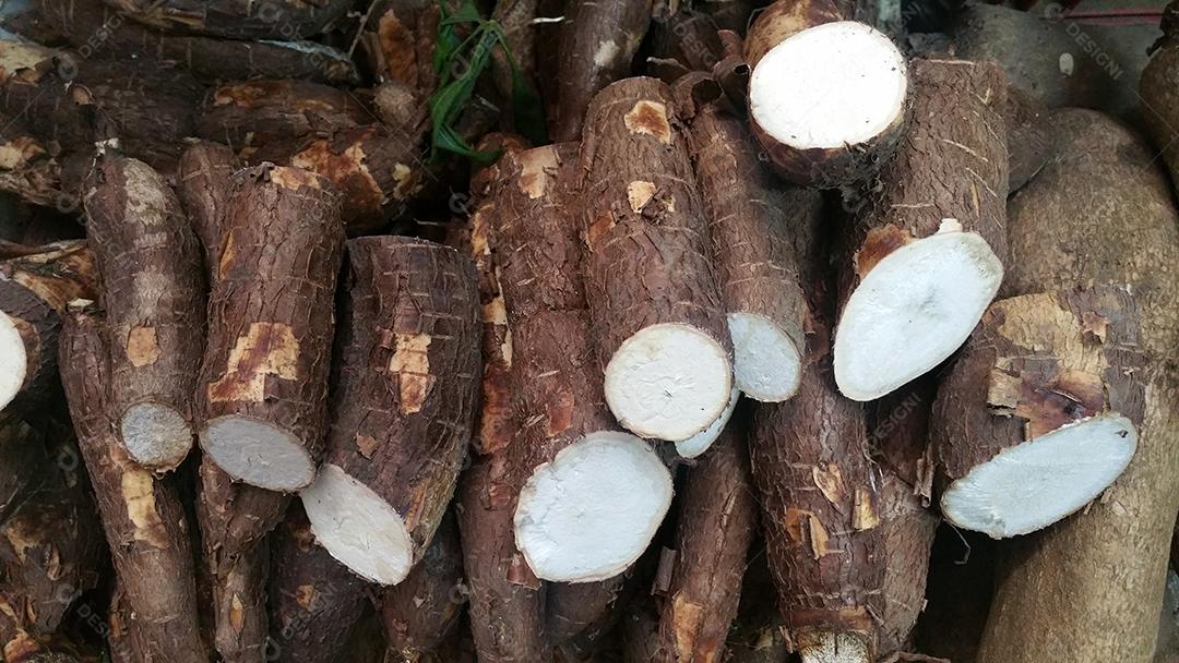 Foto de Aipim à Venda no Supermercado Imagem JPG