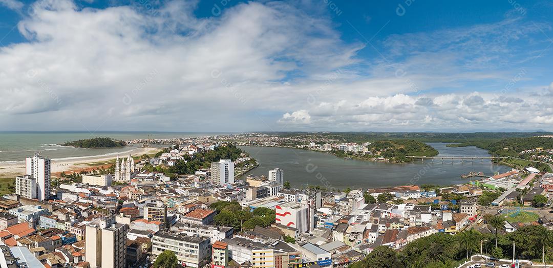 Foto Vista Aérea Panorâmica da Cidade de Ilhéus Bahia Brasil