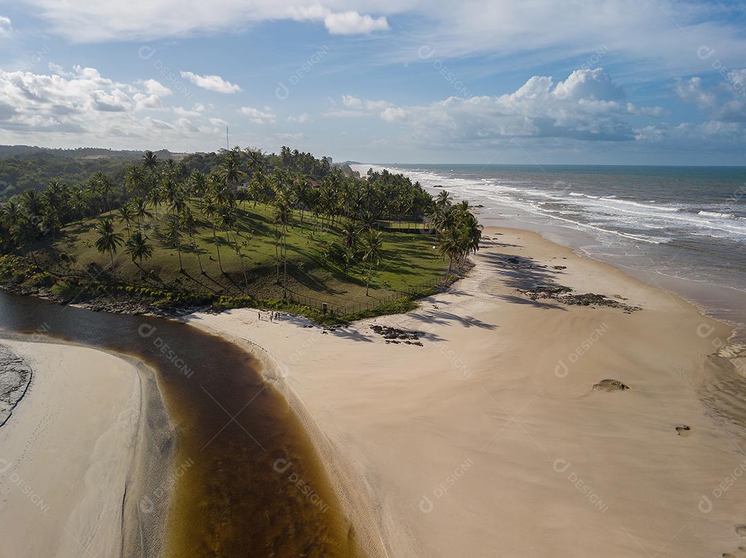 Vista Aérea da Praia de Cururupe Em Ilhéus Bahia Brasil Imagem JPG