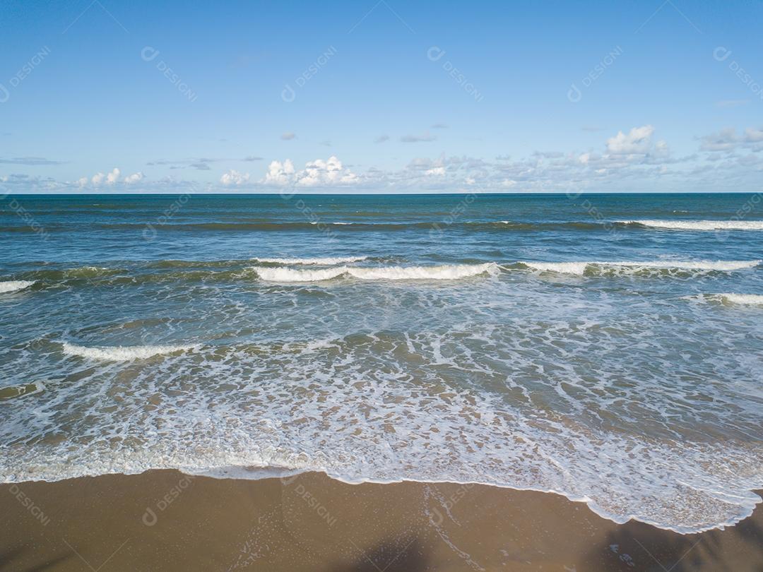 Praia Deserta Vista Aérea Com Coqueiros na Costa da Bahia Brasil Imagem JPG