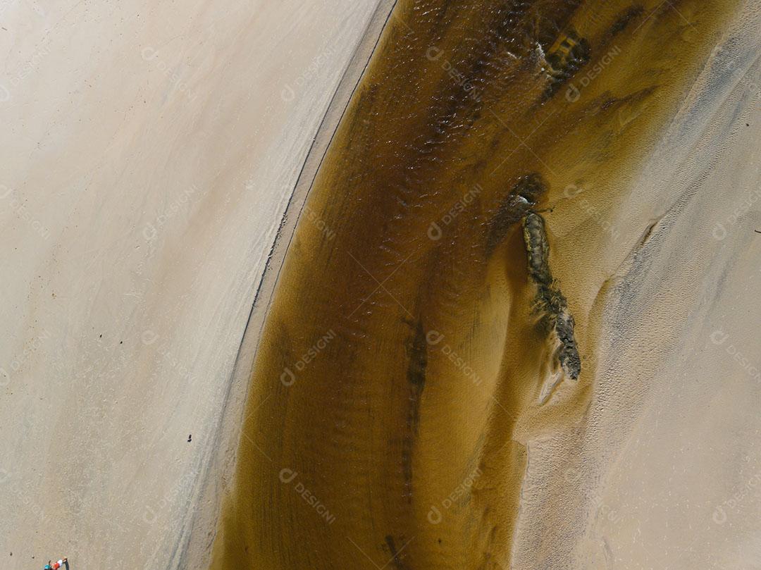 Vista Aérea do Zangão do Rio Com Areias Brancas Imagem JPG