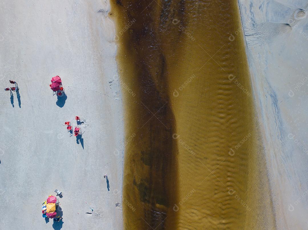Vista Aérea do Zangão do Rio Com Areias Brancas Imagem JPG