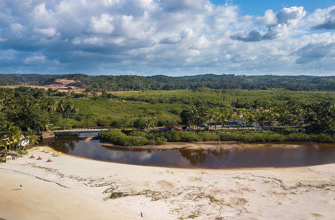 Foto Vista Aérea da Praia de Cururupe Em Ilhéus Bahia Brasil