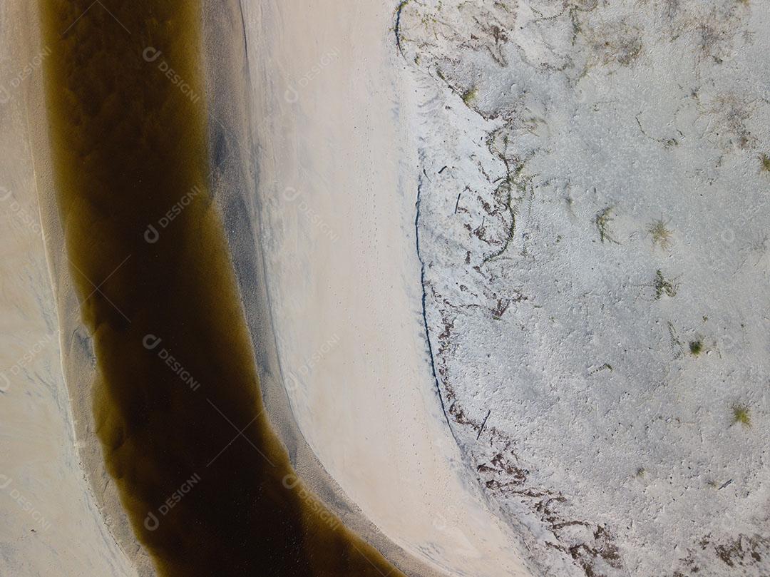 Vista Aérea do Zangão do Rio Com Areias Brancas Imagem JPG