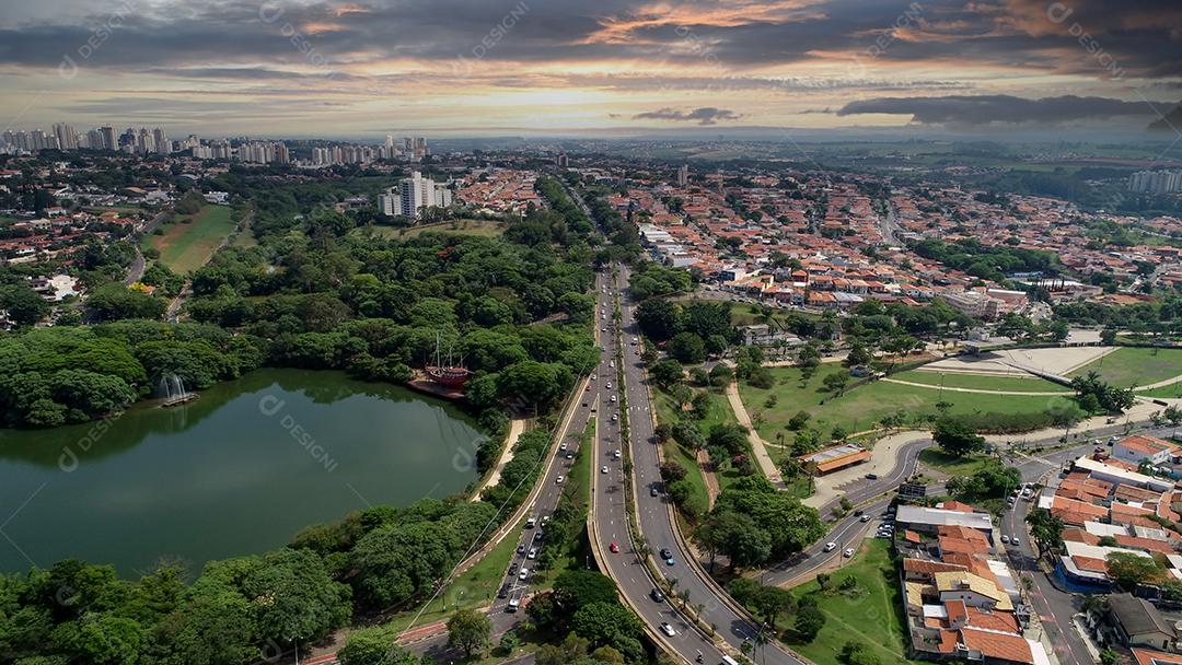 Lagoa do Taquaral Em Campinas Vista de Cima Parque Portugal Imagem JPG