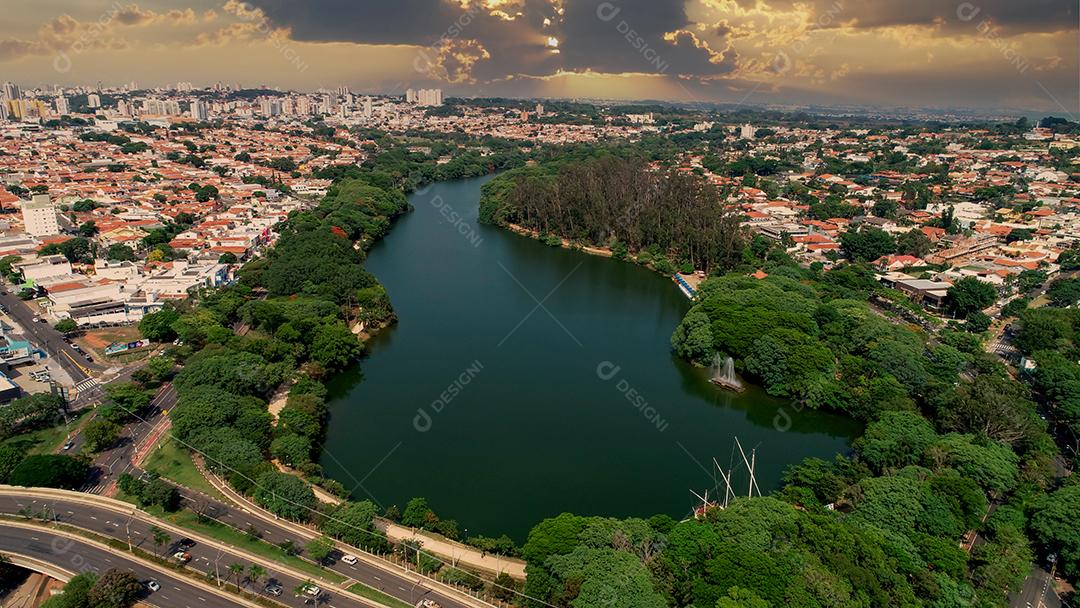 Lagoa do Taquaral Em Campinas Vista de Cima Parque Portugal Imagem JPG