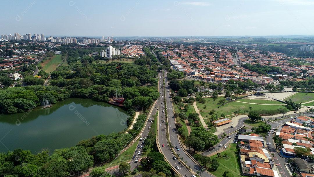 Lagoa do Taquaral Em Campinas Vista de Cima Parque Portugal Imagem JPG