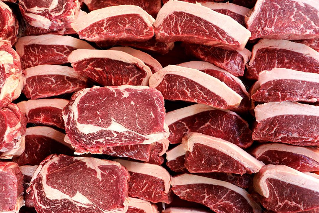 Foto Picanha Crua Churrasco de Bife Tradicional no Brasil Fatias de Picanha Vista do Topo