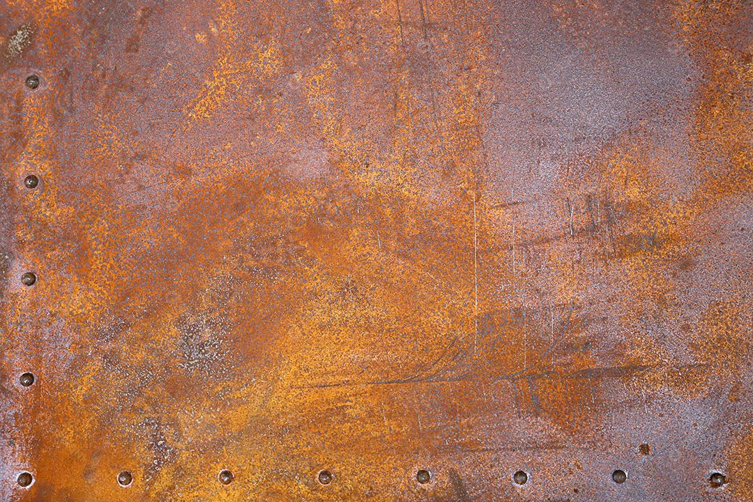 Textura de Ferro Enferrujado Chapa de Ferro Rústica Com Rebites Imagem JPG