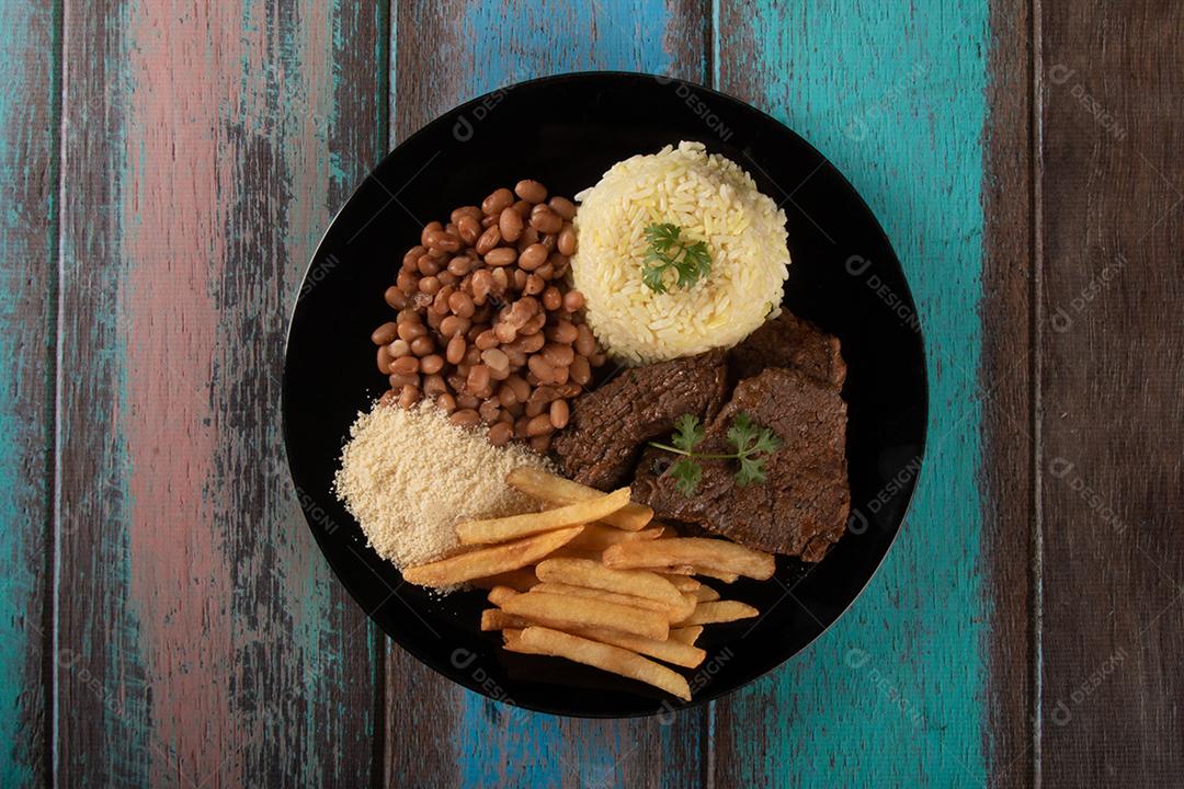 Prato de Comida Brasileira Com Vista Superior Imagem JPG