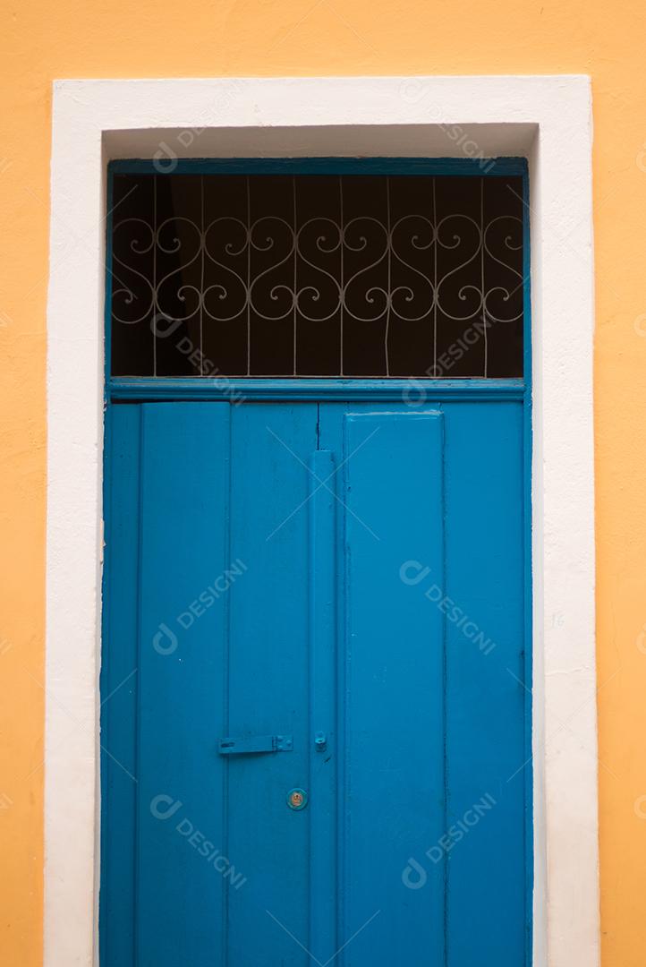 Velha porta azul casa Imagem JPG