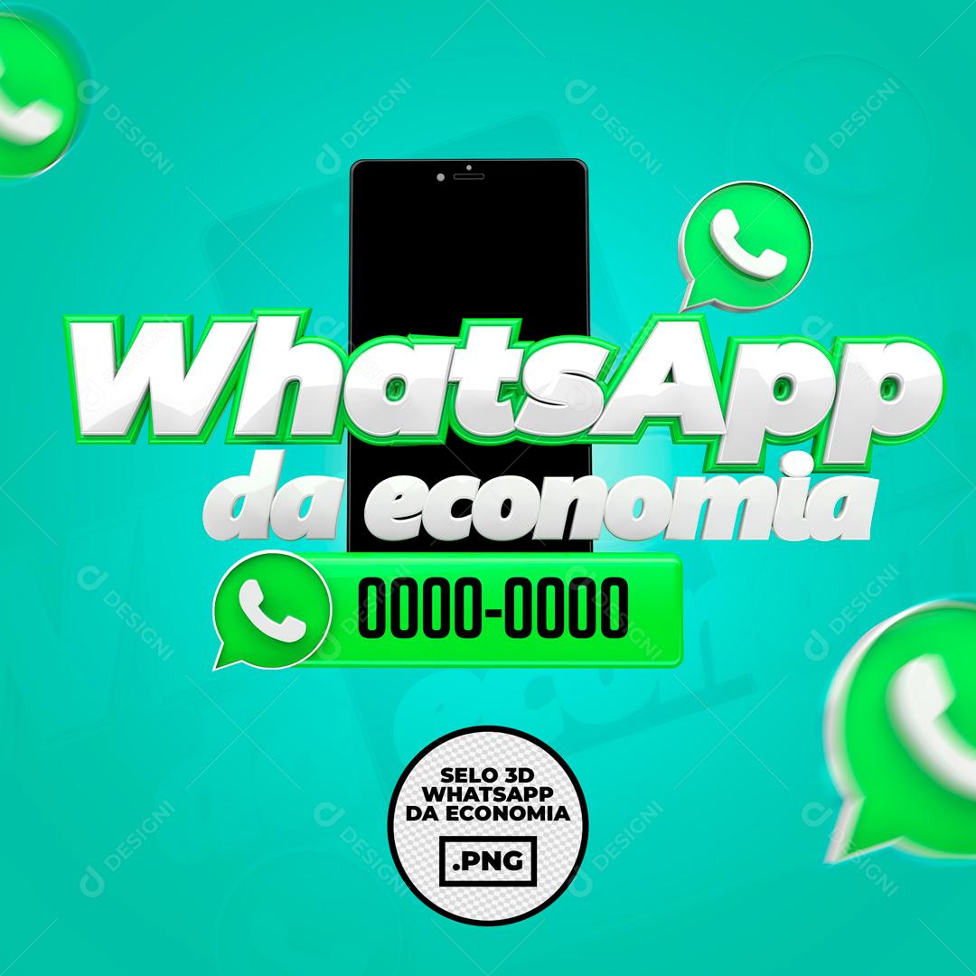 Selo 3D para Composição Whatsapp Da Economia PSD Editável