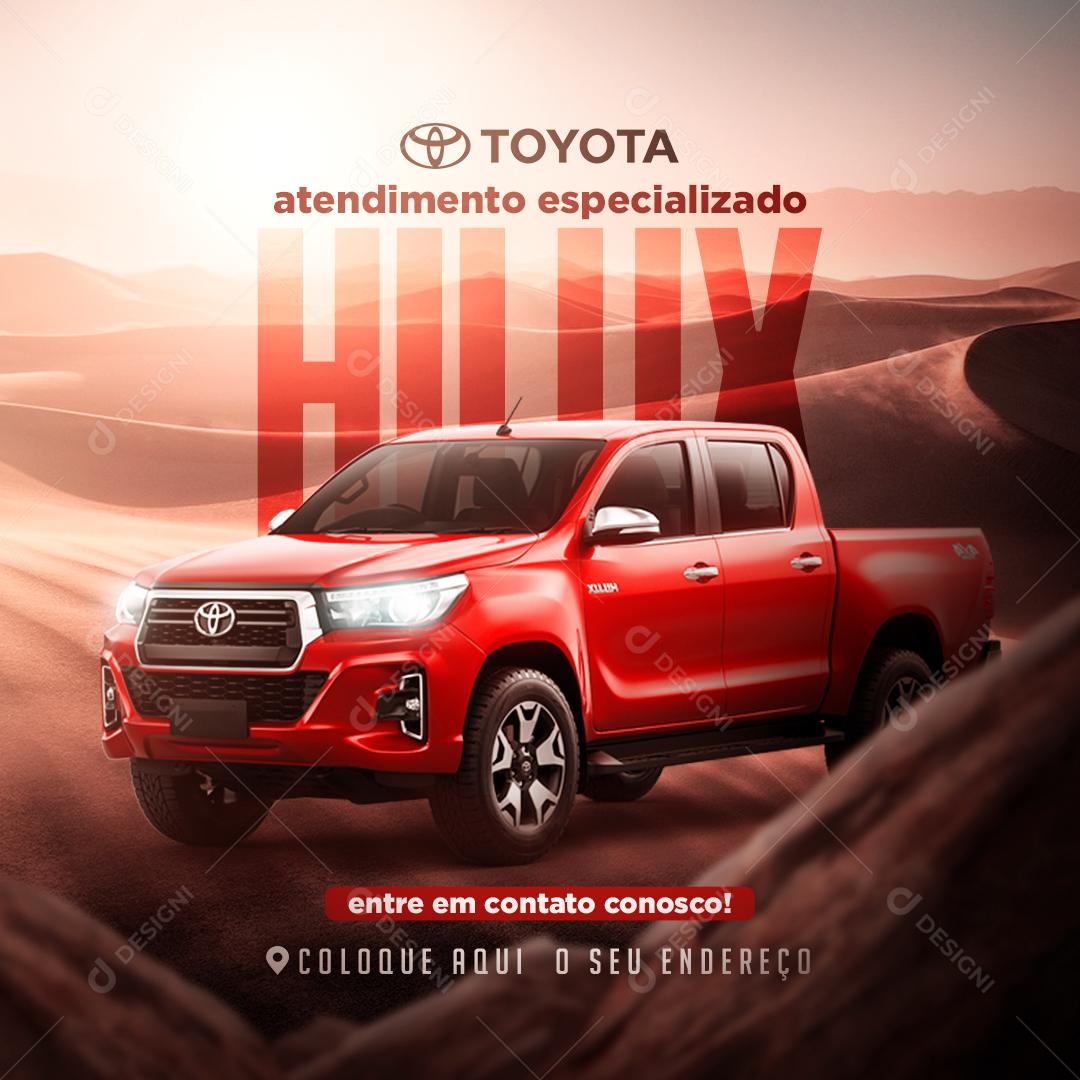 Toyota Atendimento Especializado Hilux Social Media PSD Editável