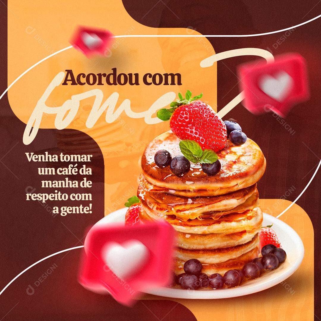 Social Media Acordou Com Fome Padaria PSD Editável