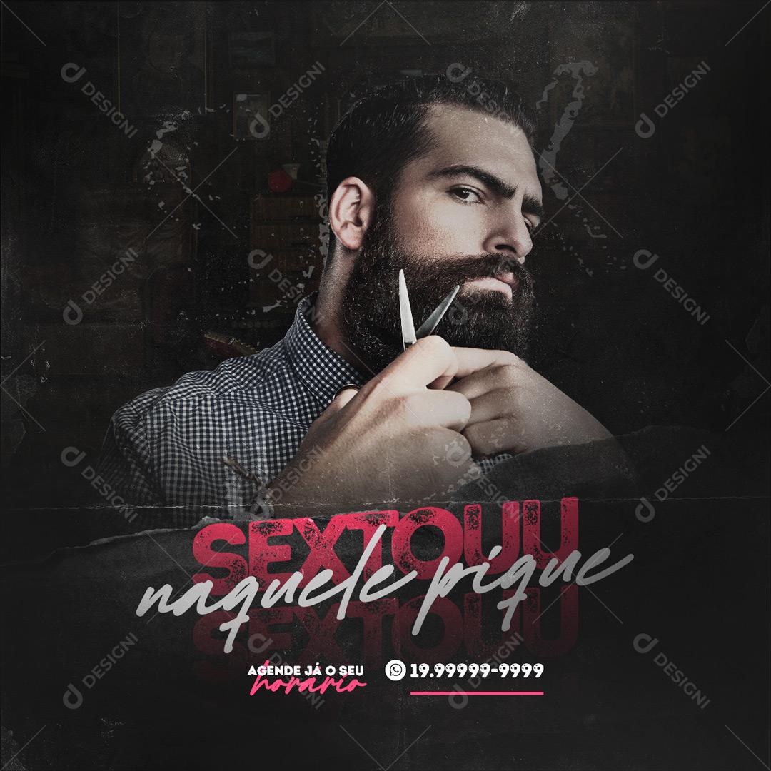 Social Media Sextoou Naquele Pique Barbearia PSD Editável