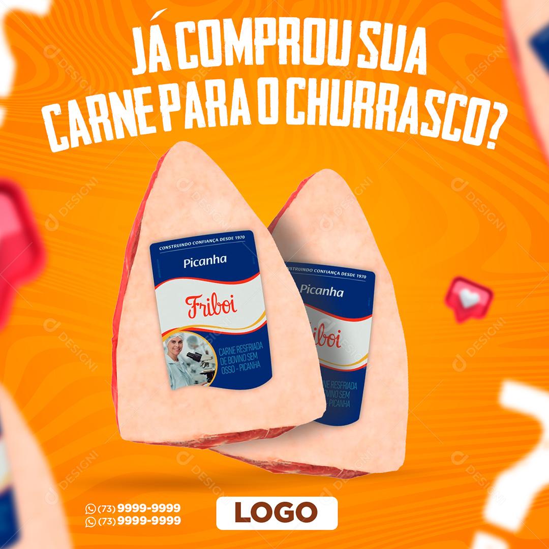 Social Media Já Comprou Sua Carne Para O Churrasco PSD Editável