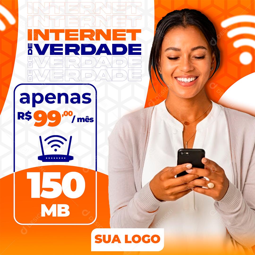 Social Media Internet Verdade Provedor de Internet PSD Editável