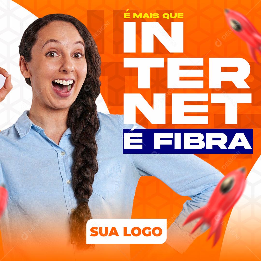 Social Media É Mais Que Internet É Fibra Provedor De Internet PSD Editável