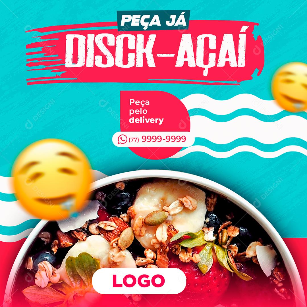 Social Media Peça Já Disck Açaí PSD Editável