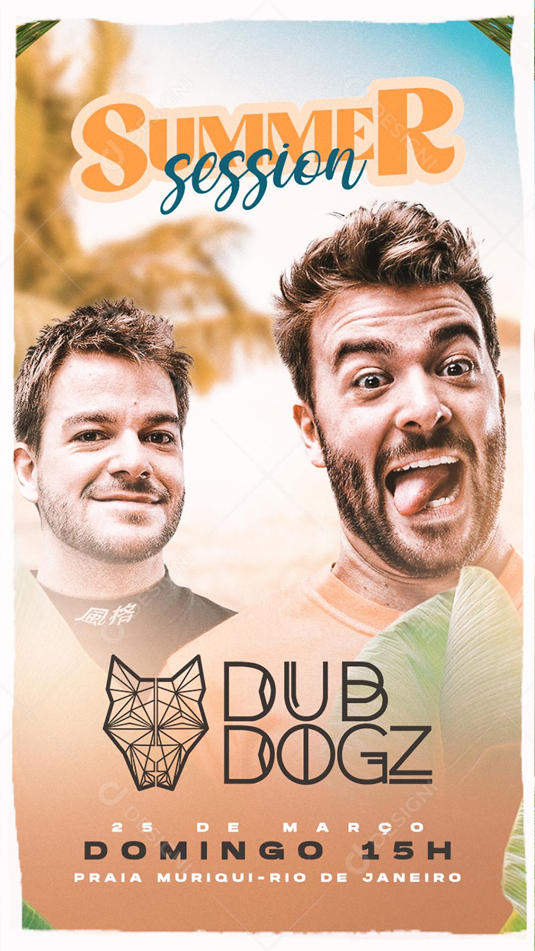 Social Media Summer Session Dub Dogz Agenda Flyers PSD Editável