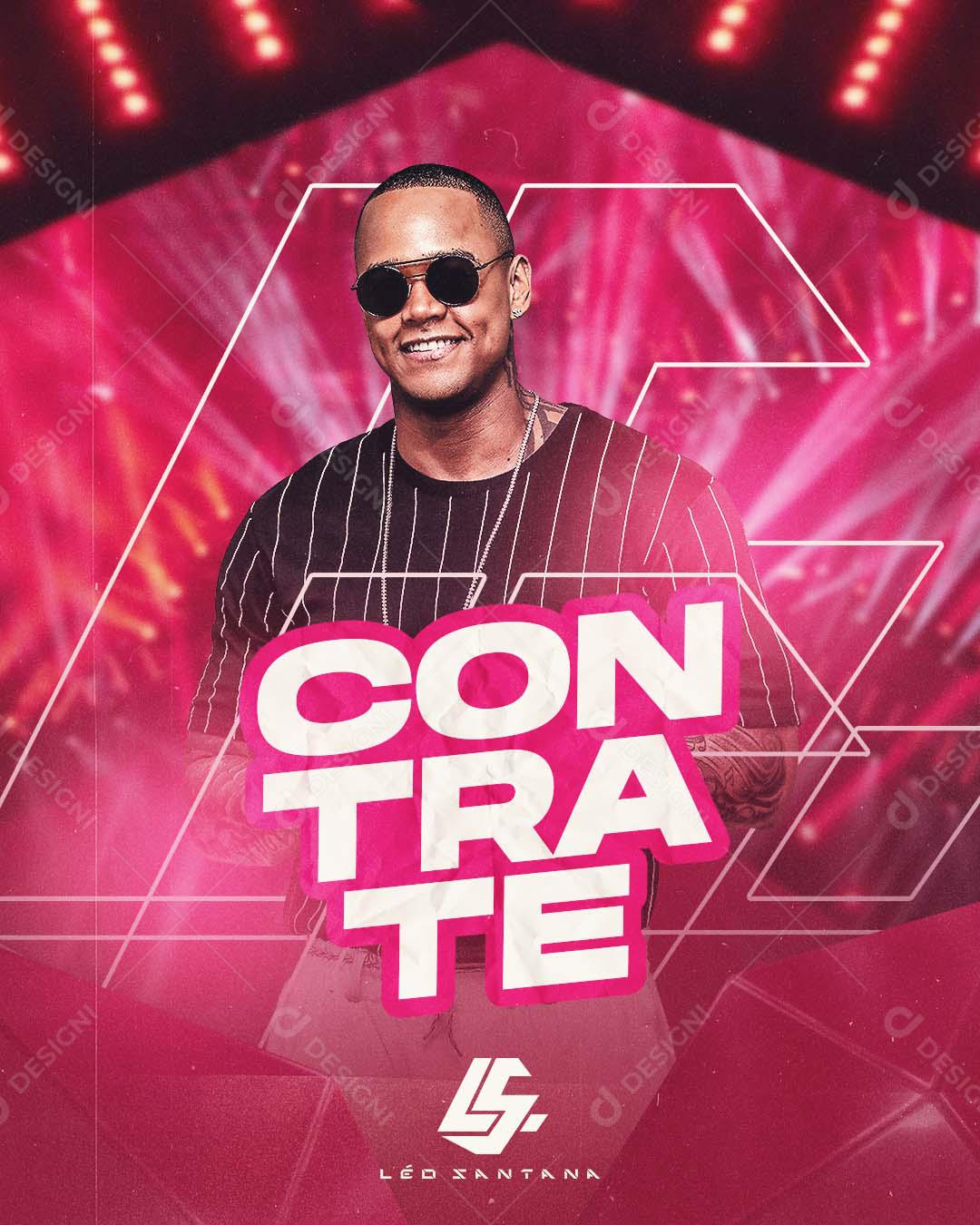 Flyers Contrate Léo Santana Social Media PSD Editável