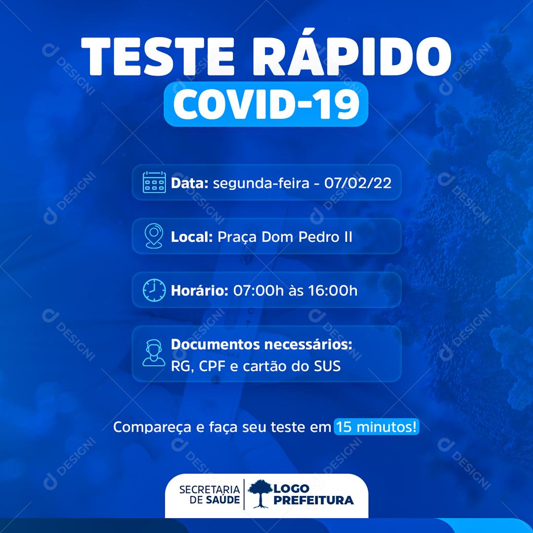 Teste Rápido Covid-19 Social Media PSD Editável