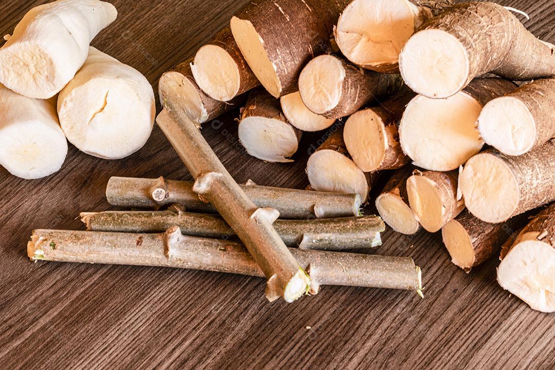 Fotos Mandioca, também chamada de mandioca balinghoy, mogo, mandioca, ka