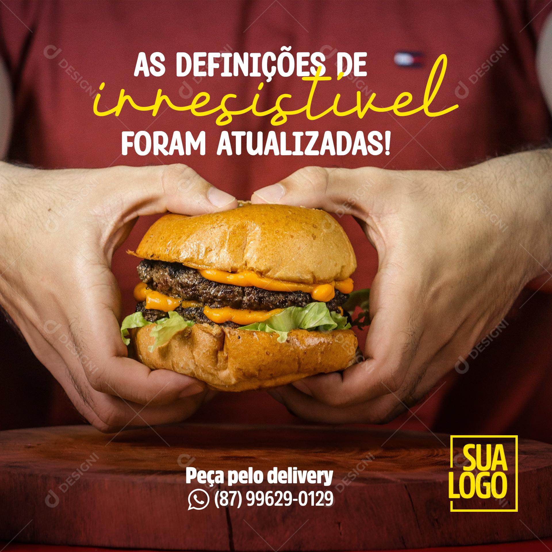 As Definições De Irresistível Formam Atualizadas Social Media PSD Editável