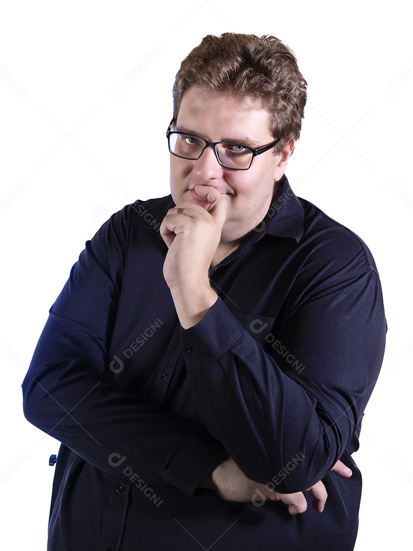 Fotos Homem plus size em fotos de estúdio com fundo branco