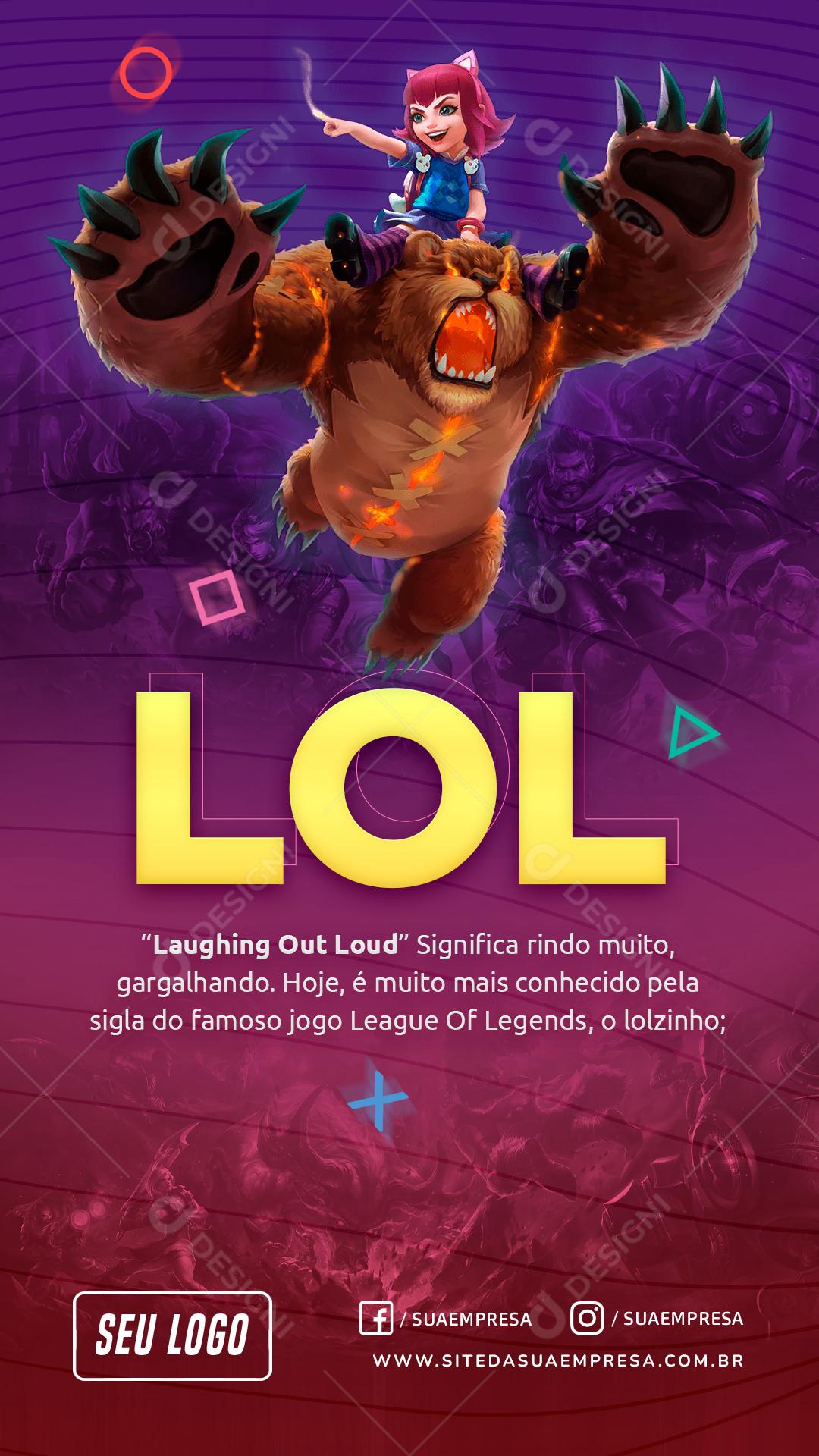 Lol League of Legends Curiosidades Sobre Os Jogos Social Media PSD Editável