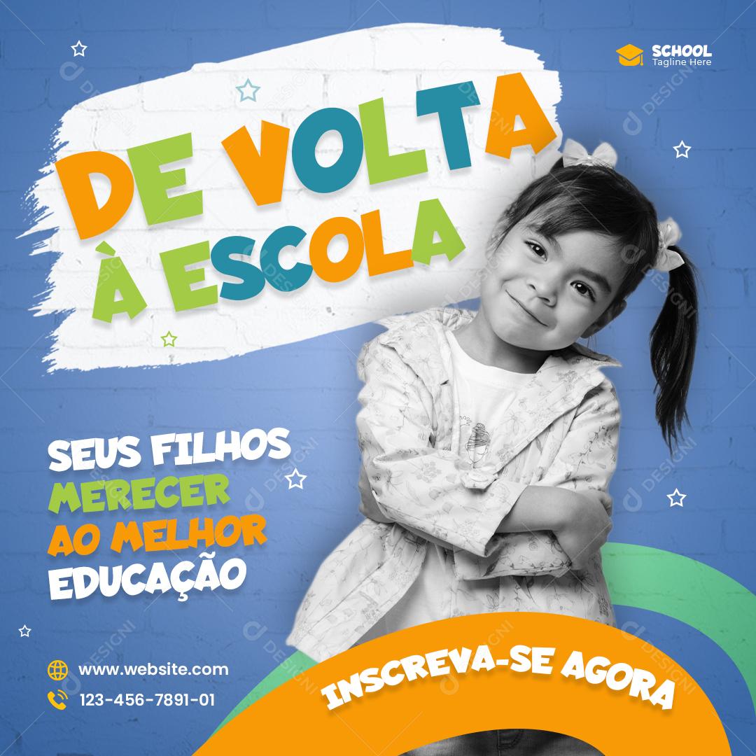 Seus Filhos De Volta As Escola Social Media PSD Editável