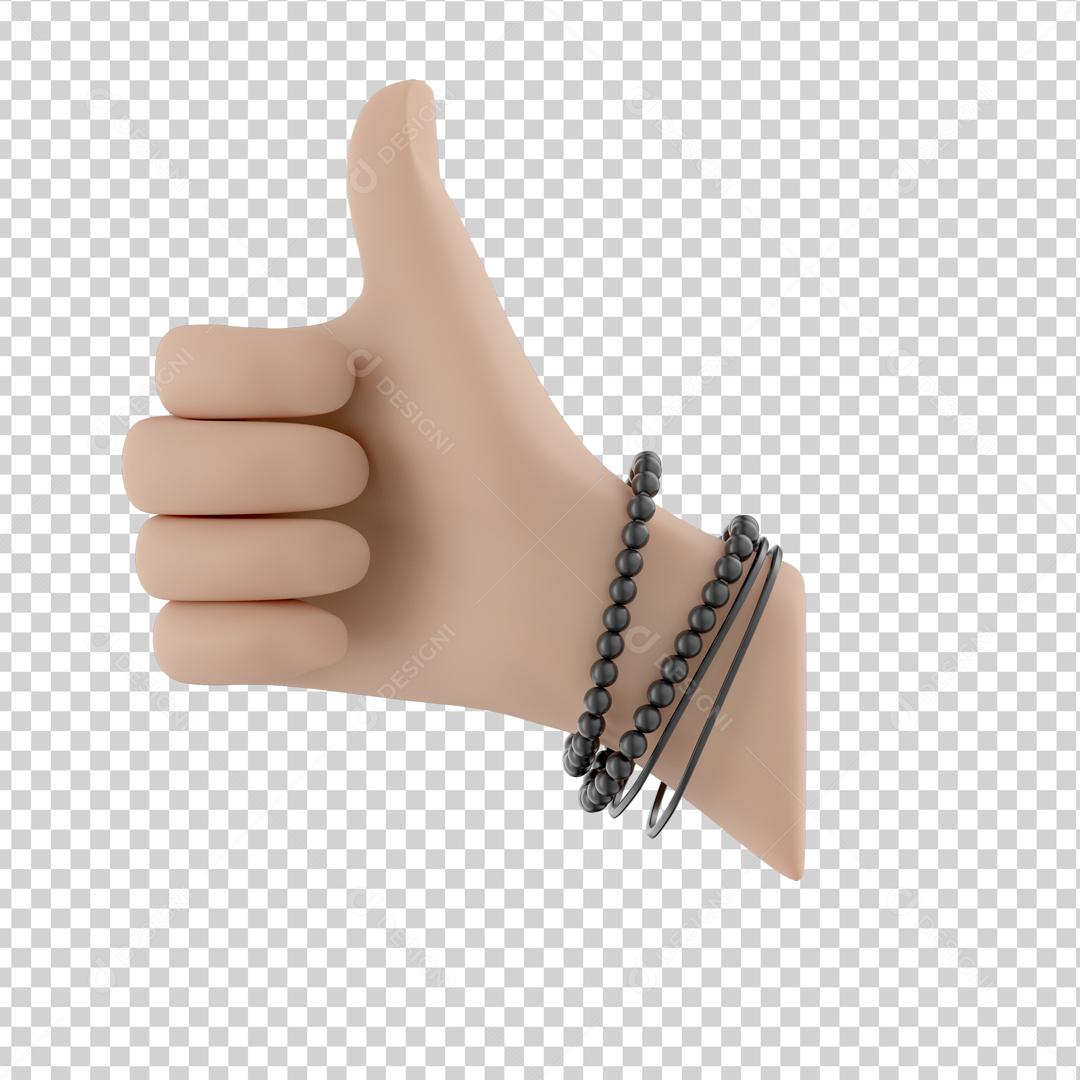 Elemento 3D para Composição Gesto Mão Beleza PSD Editável