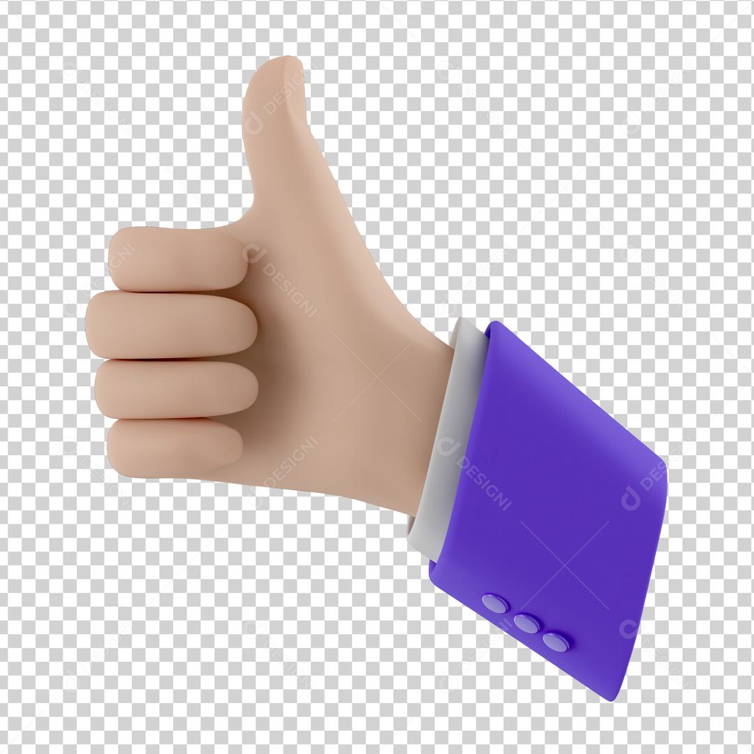 Elemento 3D para Composição Gesto Mão Beleza PSD Editável