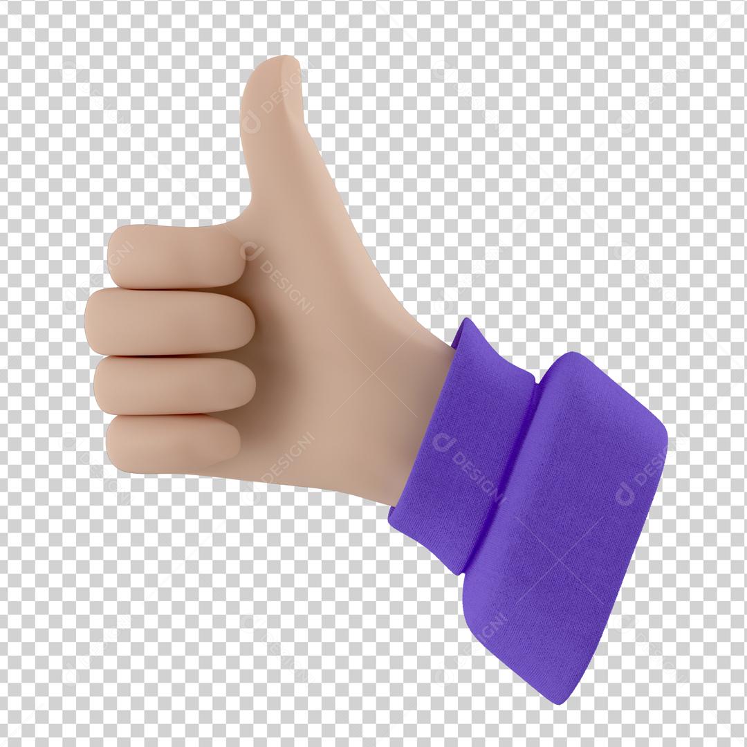 Elemento 3D para Composição Gesto Mão Beleza PSD Editável