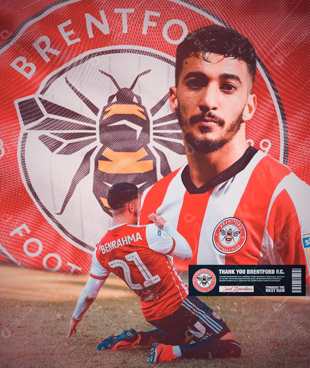 Social Media Futebol Jogador Said Benrahma PSD Editável