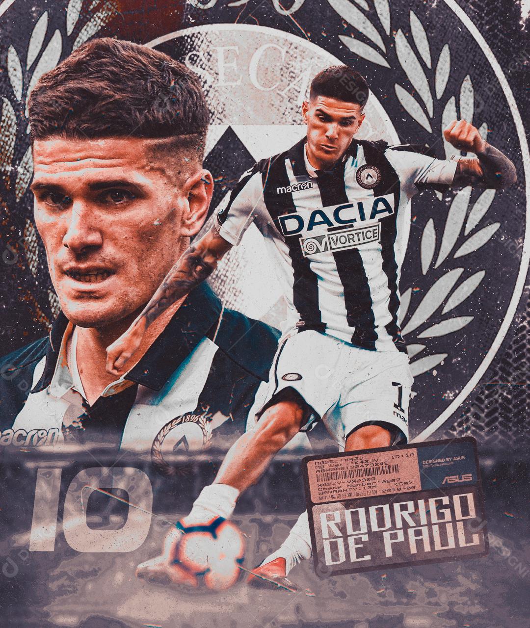 Social Media Futebol Jogador Rodrigo De Paul PSD Editável