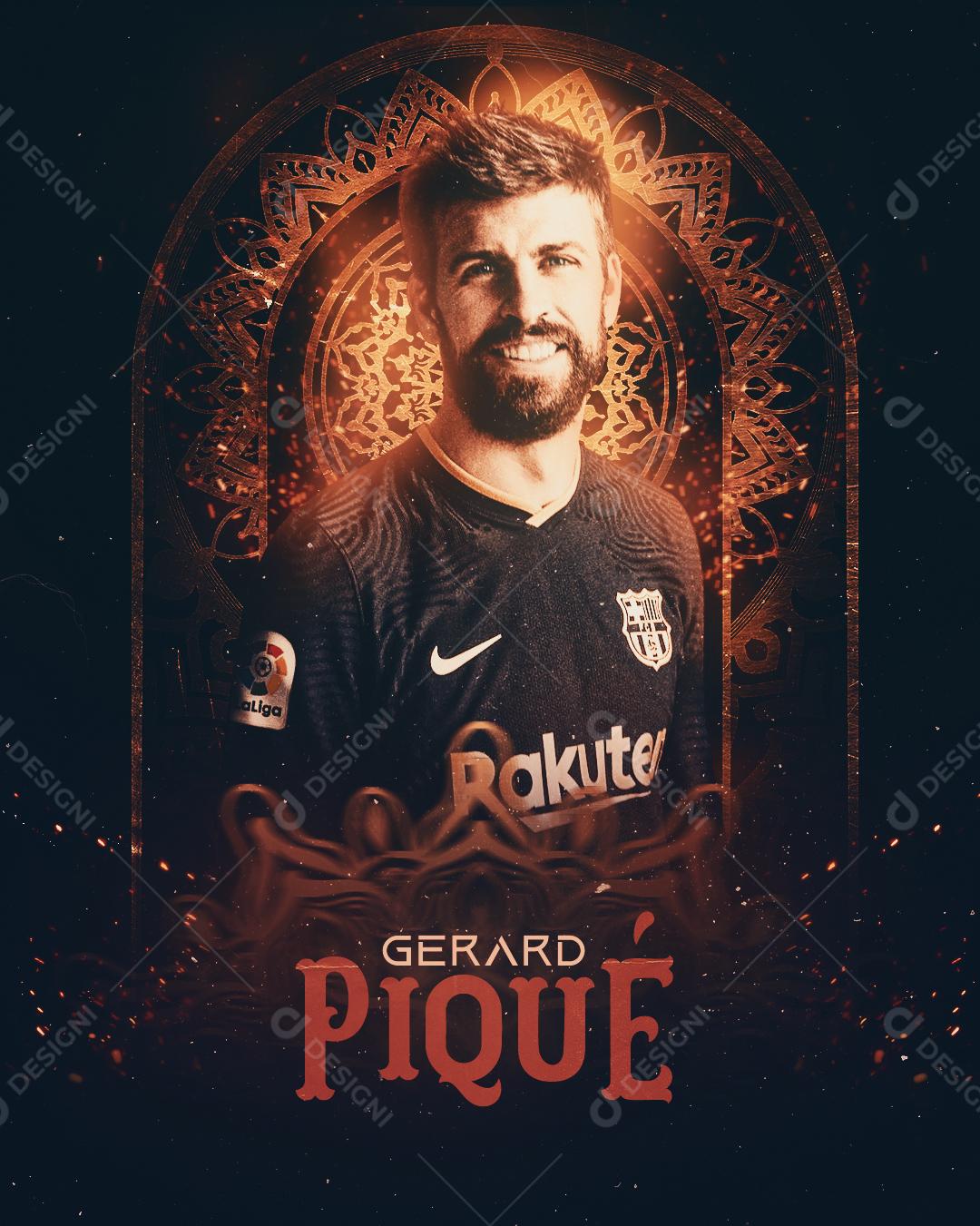 Social Media Futebol Jogador Gerard Piqué PSD Editável