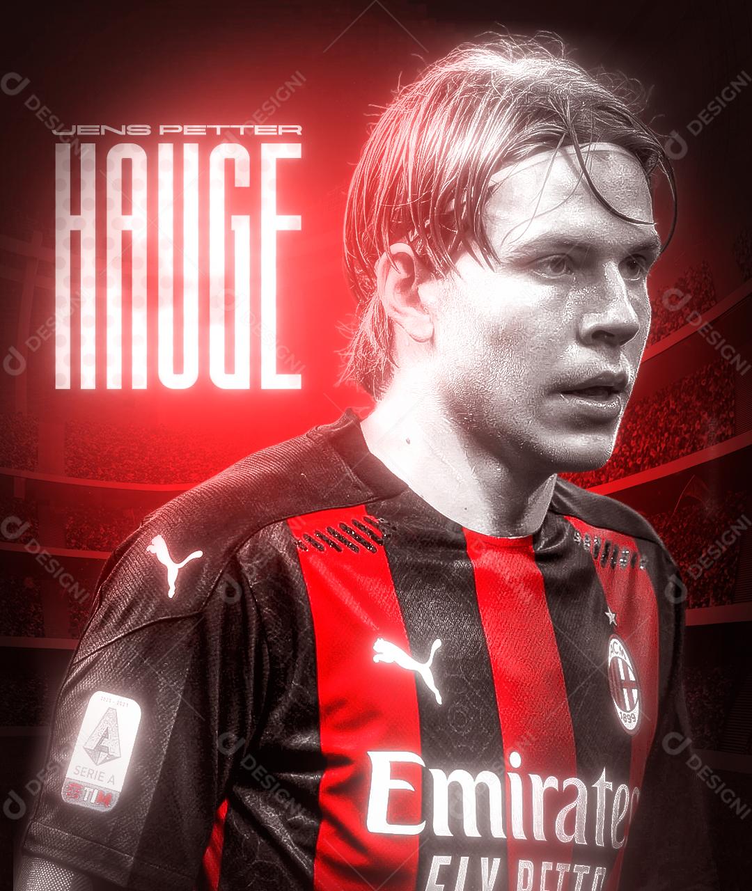 Social Media Futebol Jogador Jens Petter Hauge PSD Editável