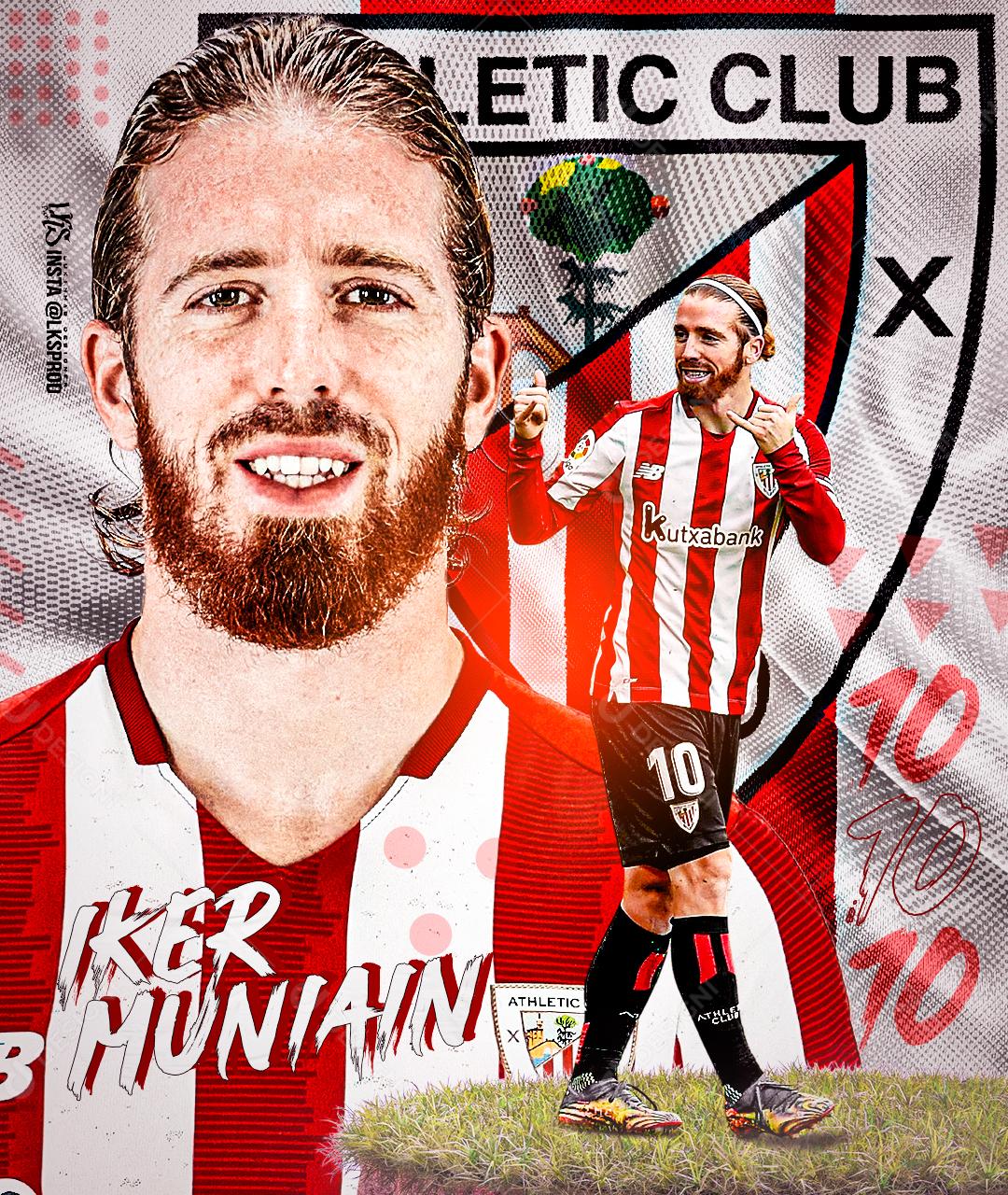 Social Media Futebol Jogador Iker Muniain PSD Editável