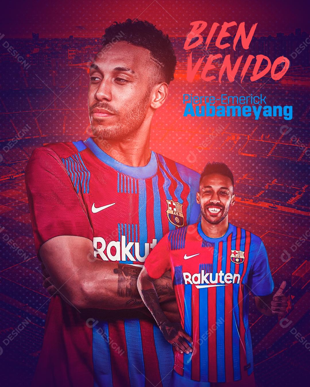 Social Media Futebol Jogador Aubameyang PSD Editável